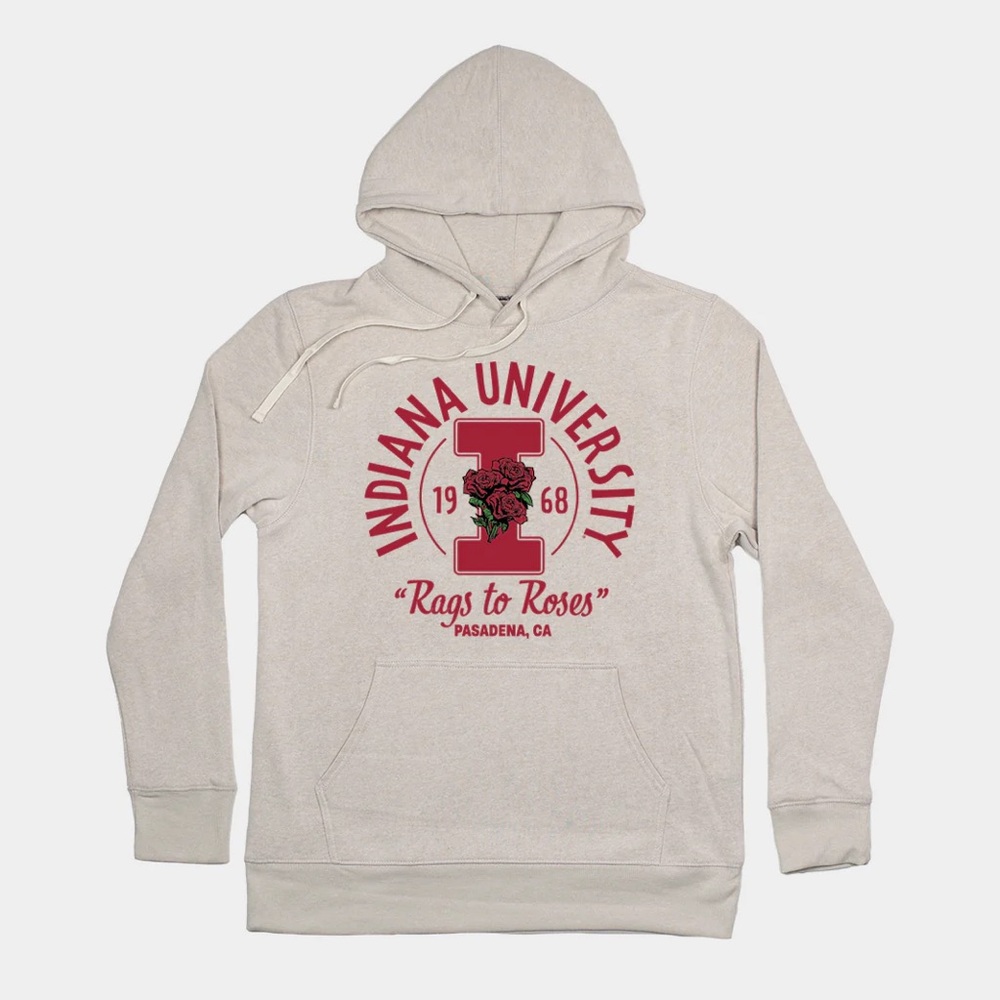 Indiana university “rags to roses” 1968 hoodie